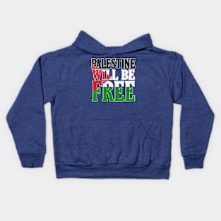 Palestine Will Be Free - Flag Colors - Back Kids Hoodie